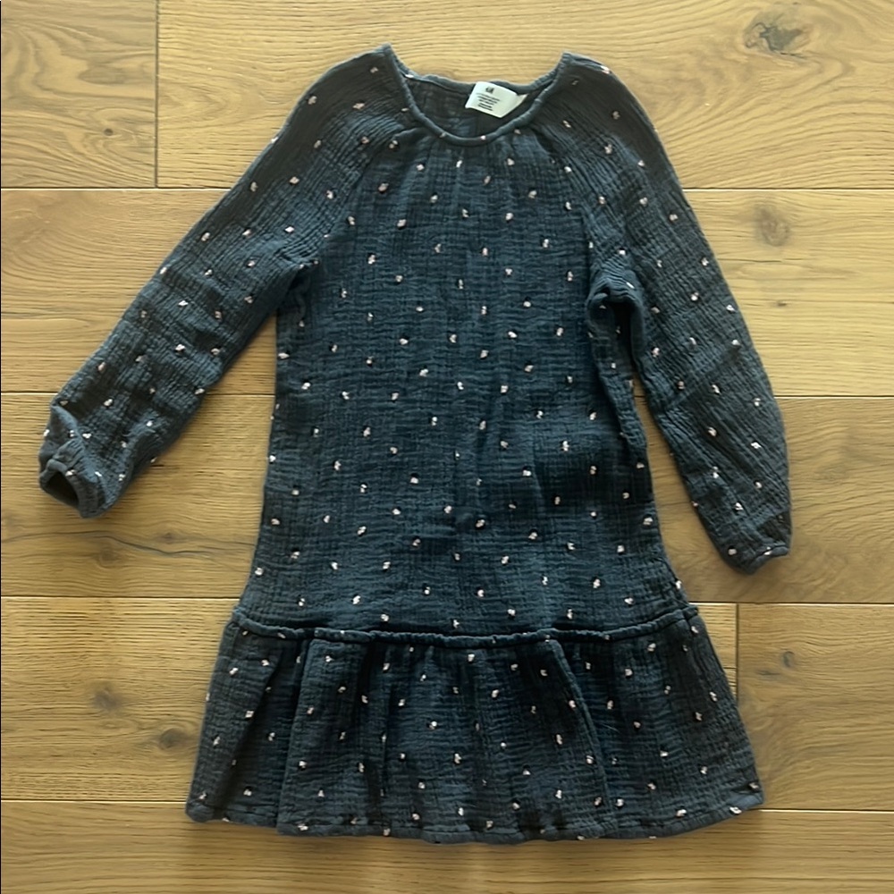 Charming Kids H&M Dress in Dark Gray with Pink Accents